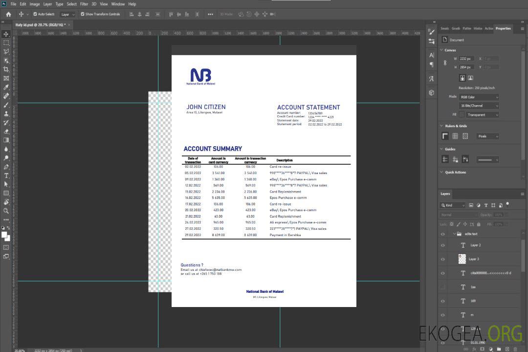 Modèle de relevé bancaire de la Banque nationale du Malawi du Malawi au format Word et PDF template Modèle de relevé bancaire de la Banque nationale du Malawi du Malawi au format Word et PDF template